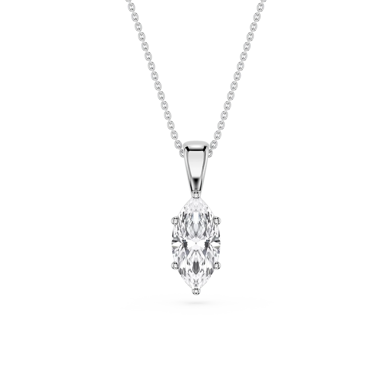 Marquise LGD 6-Prong Bail Solitaire Pendant - 16 to 18 Inches