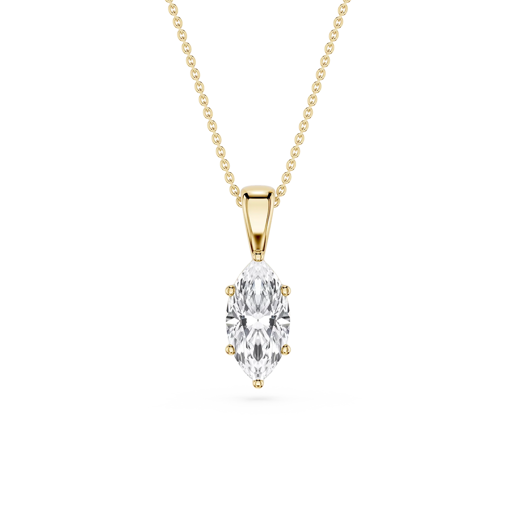 Marquise LGD 6-Prong Bail Solitaire Pendant - 16 to 18 Inches