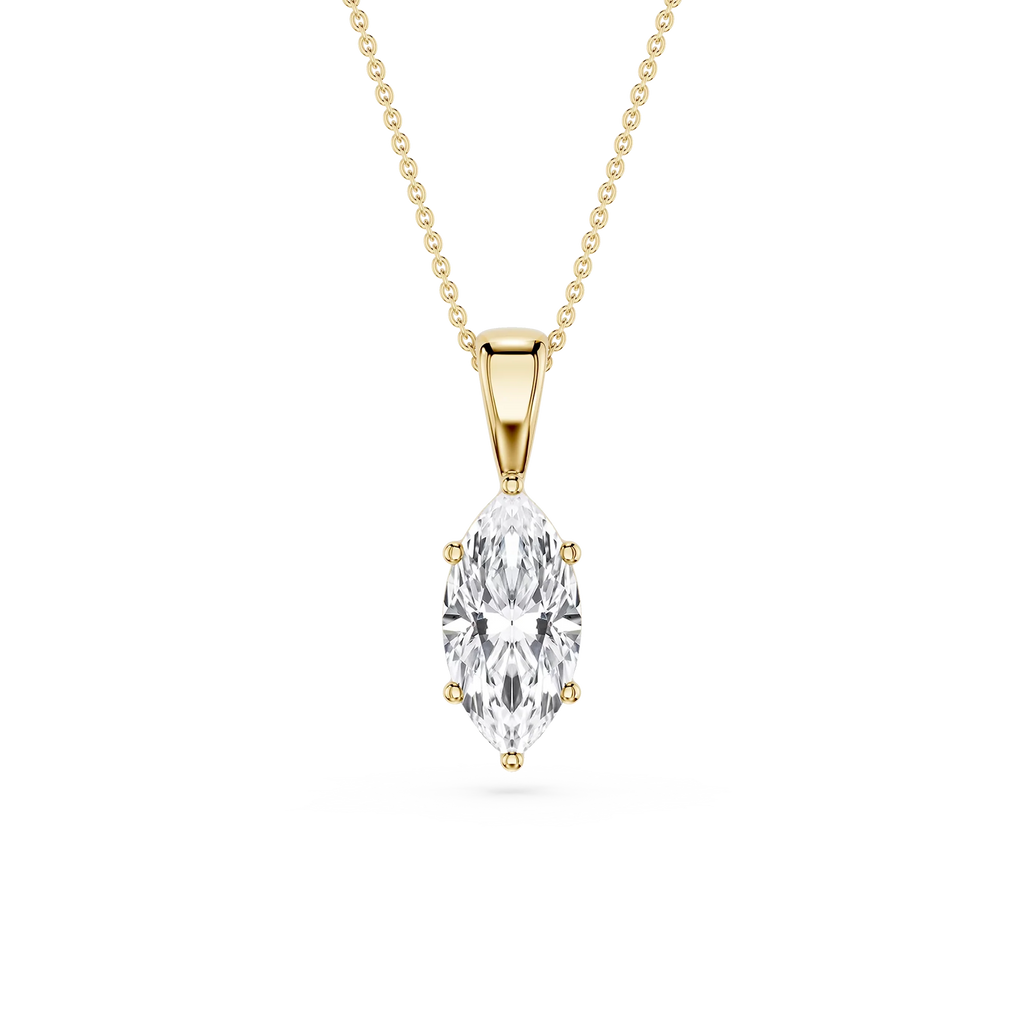 Marquise LGD 6-Prong Bail Solitaire Pendant - 16 to 18 Inches
