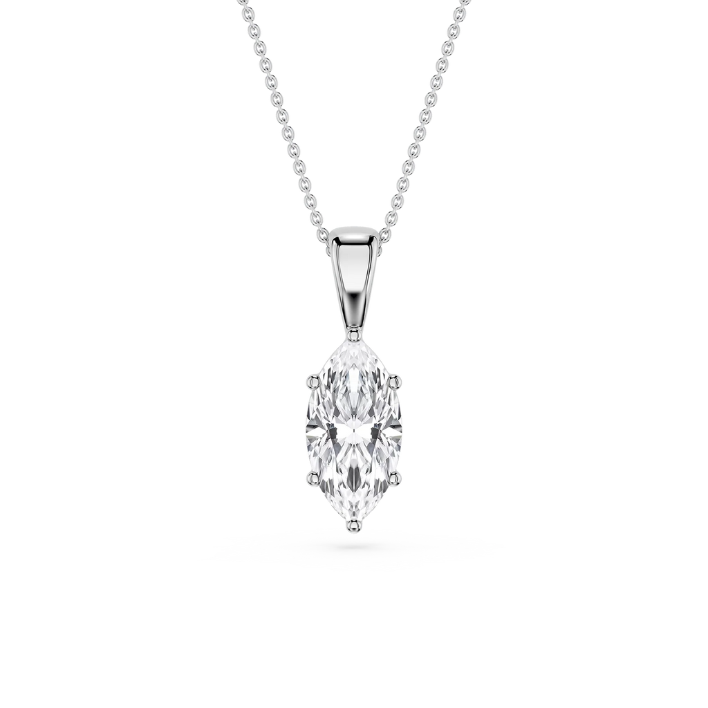 Marquise LGD 6-Prong Bail Solitaire Pendant - 16 to 18 Inches