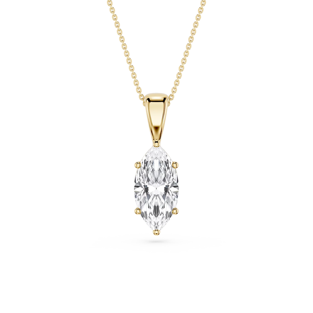 Marquise LGD 6-Prong Bail Solitaire Pendant - 16 to 18 Inches