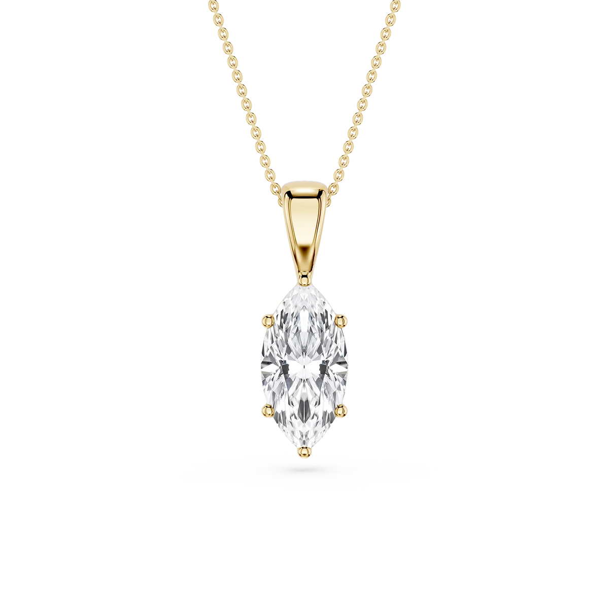 Marquise LGD 6-Prong Bail Solitaire Pendant - 16 to 18 Inches