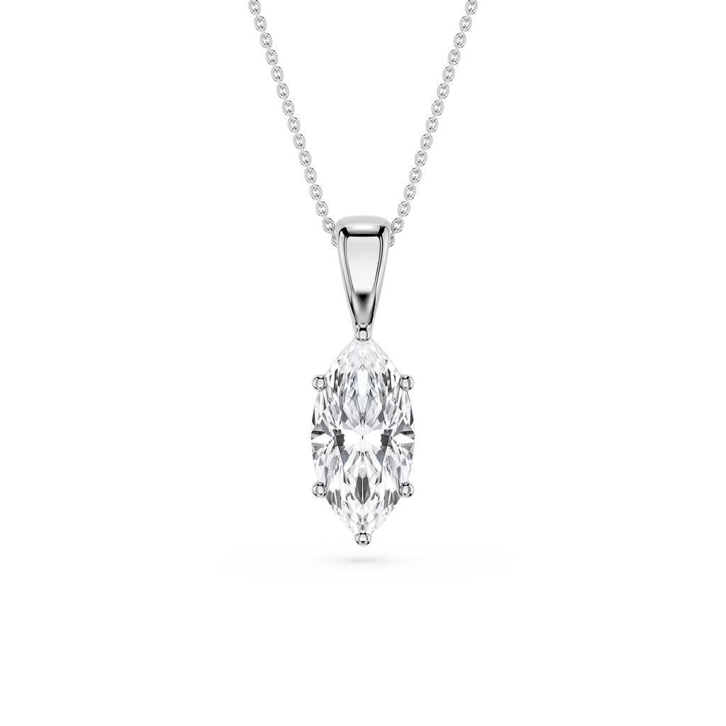 Marquise LGD 6-Prong Bail Solitaire Pendant - 16 to 18 Inches