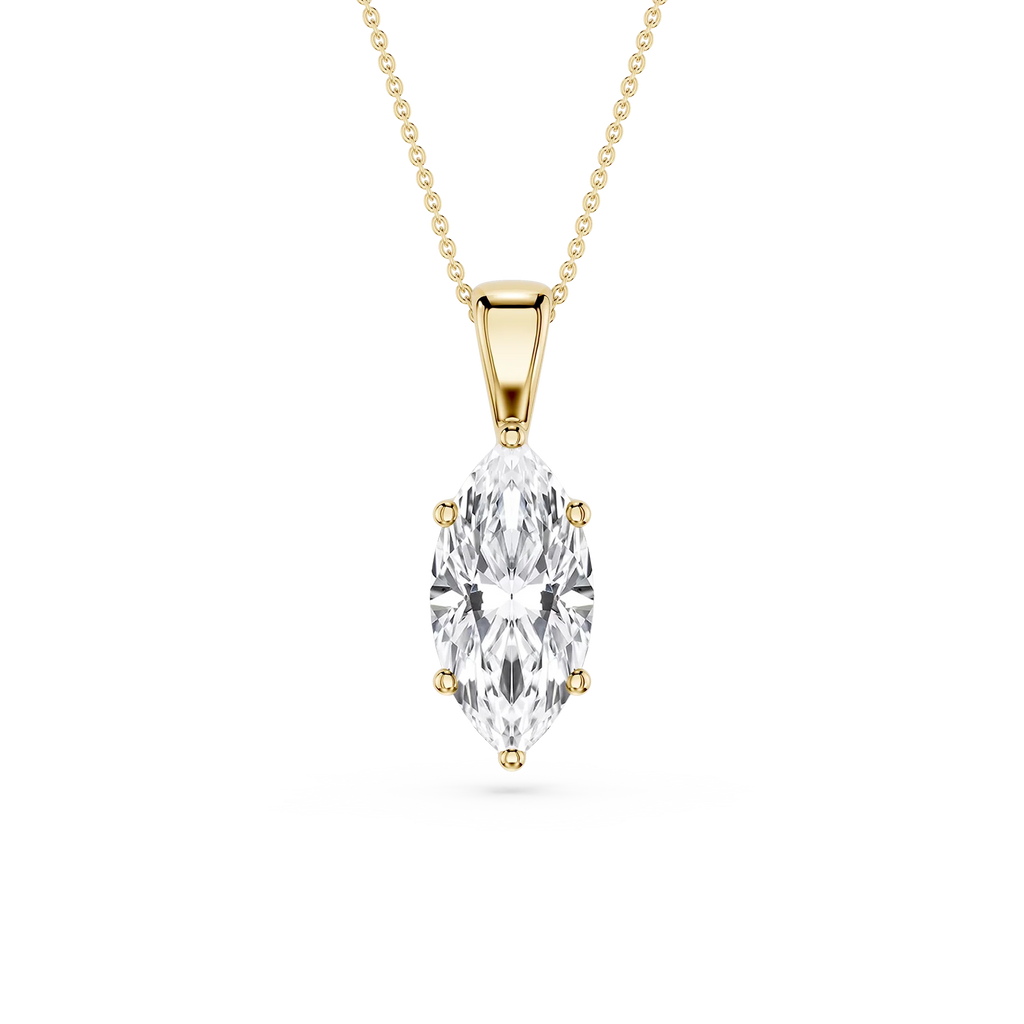 Marquise LGD 6-Prong Bail Solitaire Pendant - 16 to 18 Inches
