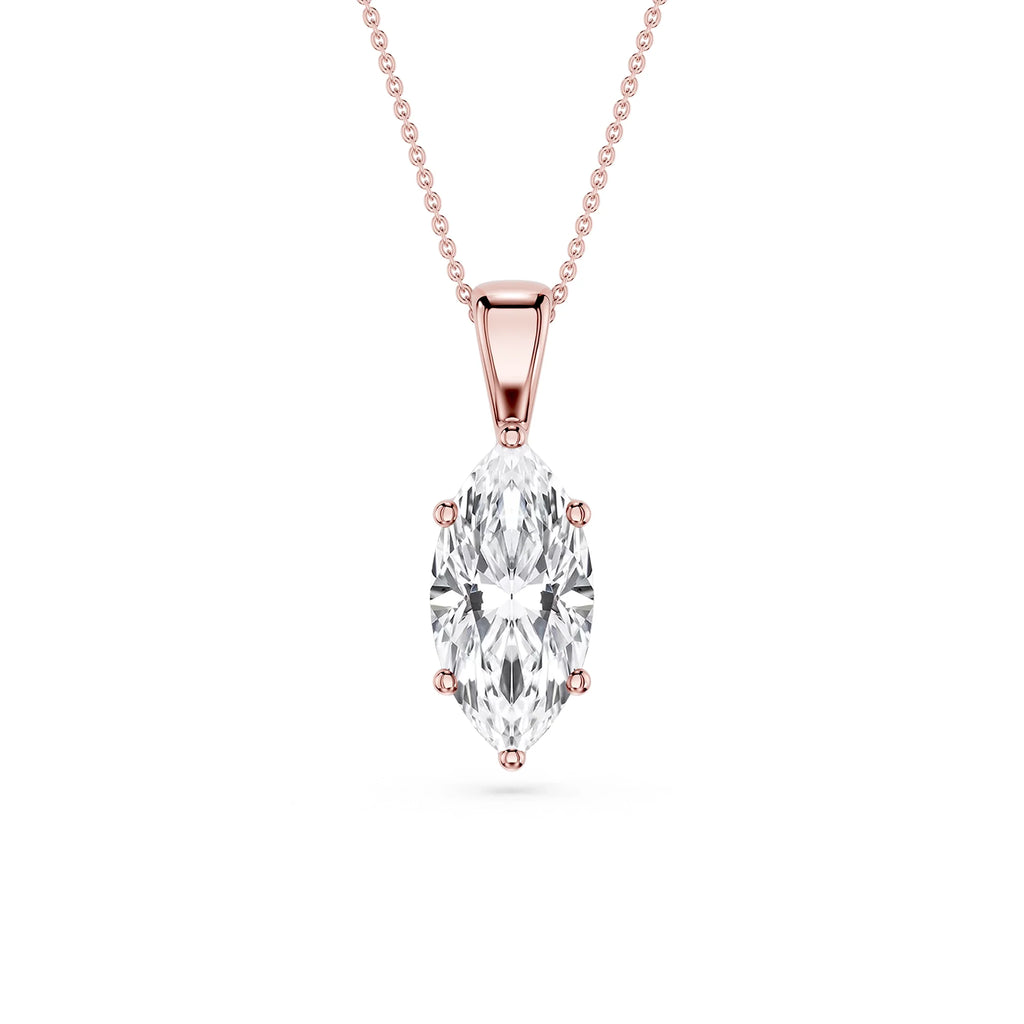 Marquise LGD 6-Prong Bail Solitaire Pendant - 16 to 18 Inches