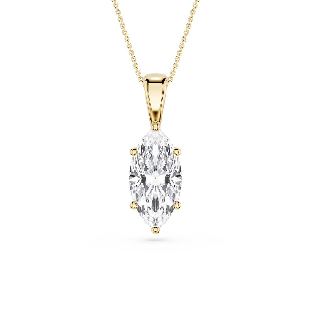 Marquise LGD 6-Prong Bail Solitaire Pendant - 16 to 18 Inches
