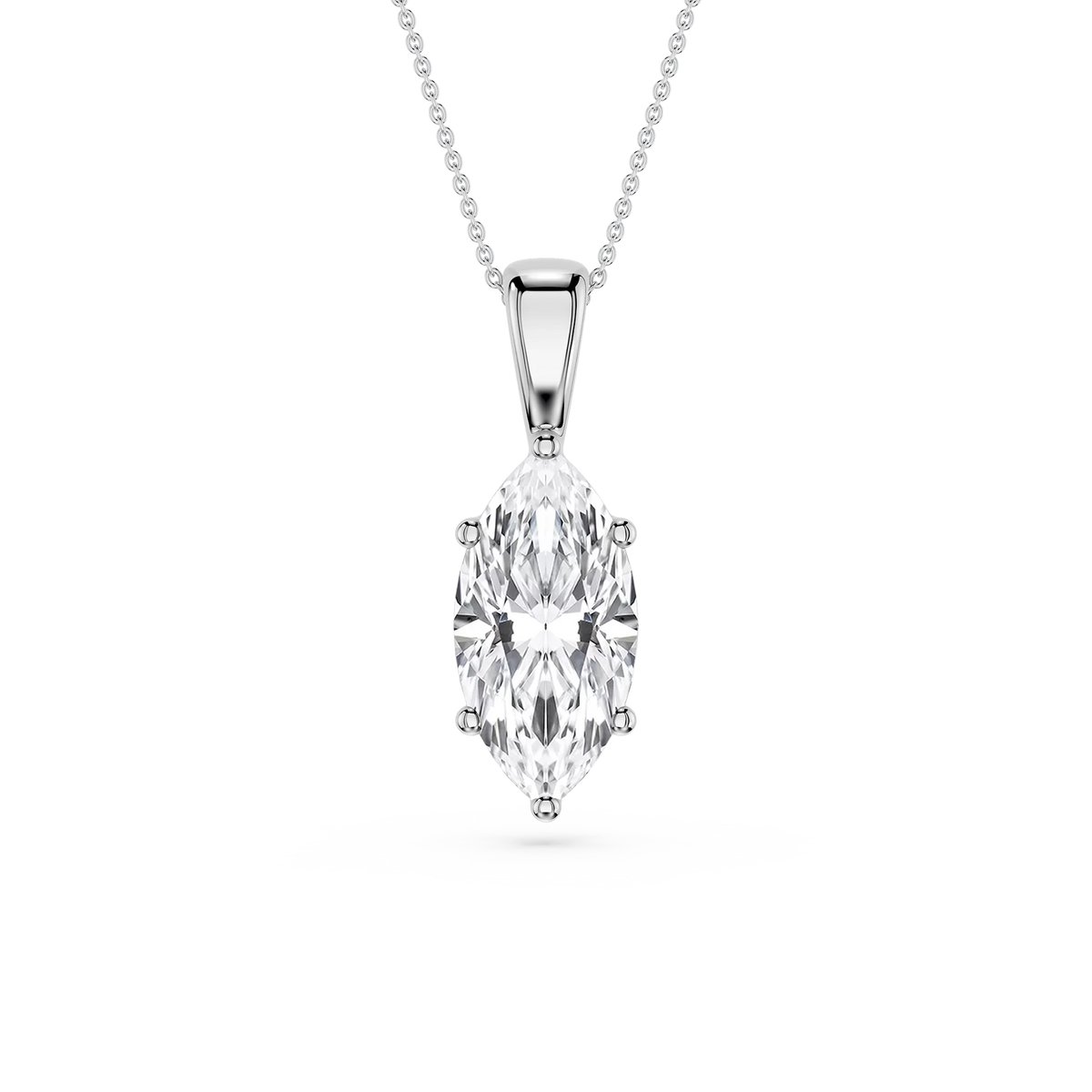 Marquise LGD 6-Prong Bail Solitaire Pendant - 16 to 18 Inches