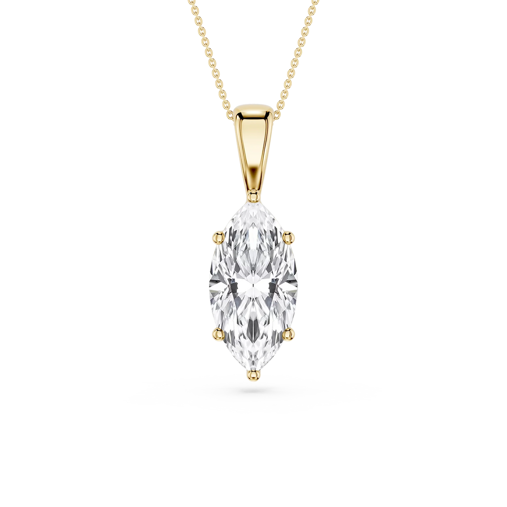 Marquise LGD 6-Prong Bail Solitaire Pendant - 16 to 18 Inches