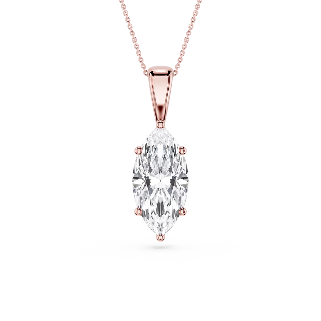 Marquise LGD 6-Prong Bail Solitaire Pendant - 16 to 18 Inches