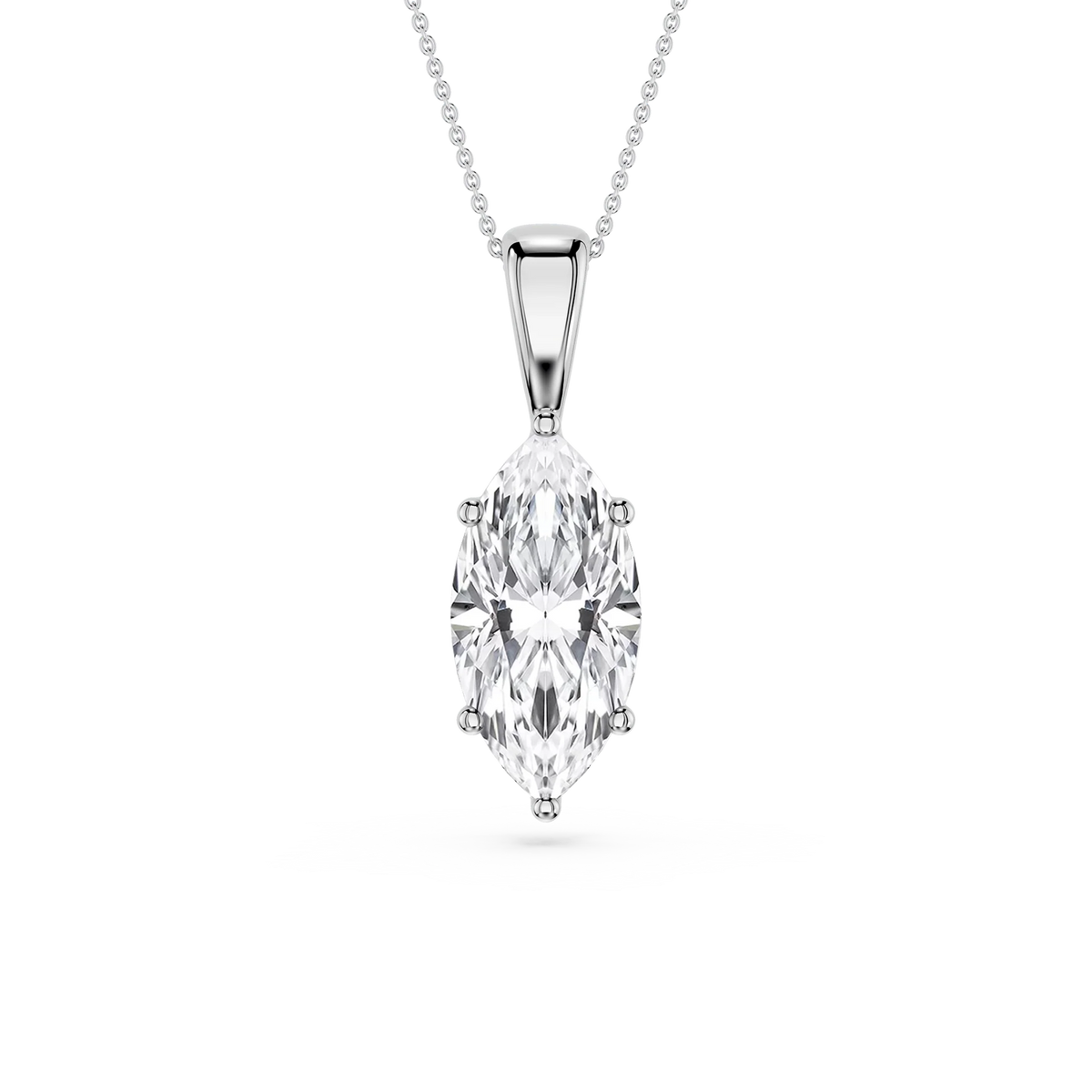 Marquise LGD 6-Prong Bail Solitaire Pendant - 16 to 18 Inches