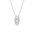 Marquise LGD Bezel Solitaire Slide Pendant - 16 to 18 Inches