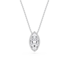 Marquise LGD Bezel Solitaire Slide Pendant - 16 to 18 Inches