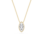 Marquise LGD Bezel Solitaire Slide Pendant - 16 to 18 Inches