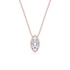 Marquise LGD Bezel Solitaire Slide Pendant - 16 to 18 Inches