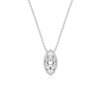 Marquise LGD Bezel Solitaire Slide Pendant - 16 to 18 Inches