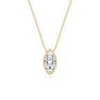 Marquise LGD Bezel Solitaire Slide Pendant - 16 to 18 Inches