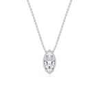 Marquise LGD Bezel Solitaire Slide Pendant - 16 to 18 Inches