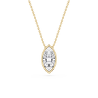 Marquise LGD Bezel Solitaire Slide Pendant - 16 to 18 Inches