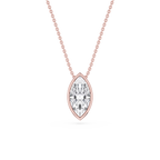 Marquise LGD Bezel Solitaire Slide Pendant - 16 to 18 Inches