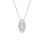Marquise LGD Bezel Solitaire Slide Pendant - 16 to 18 Inches