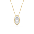 Marquise LGD Bezel Solitaire Slide Pendant - 16 to 18 Inches
