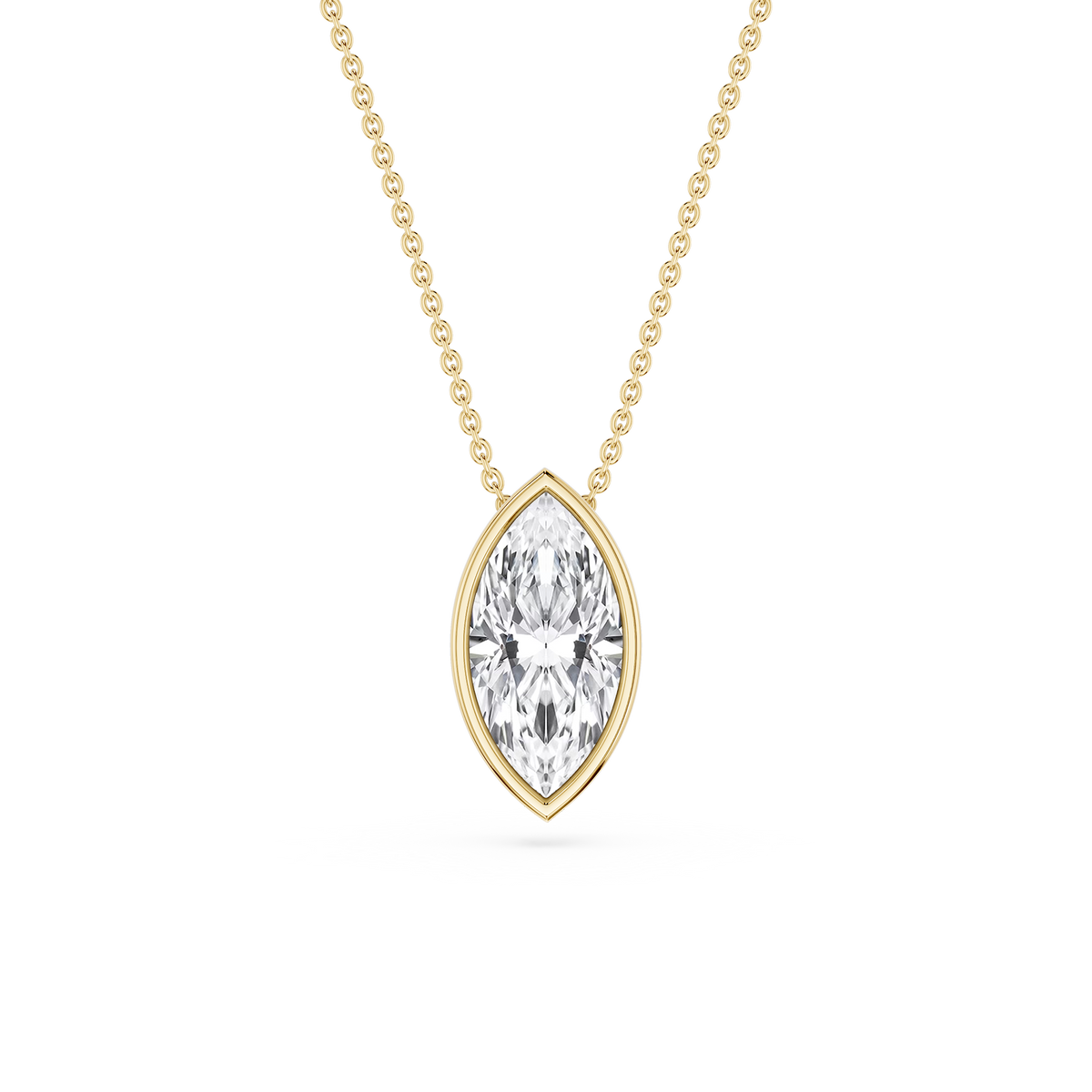 Marquise LGD Bezel Solitaire Slide Pendant - 16 to 18 Inches