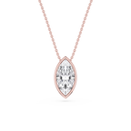 Marquise LGD Bezel Solitaire Slide Pendant - 16 to 18 Inches