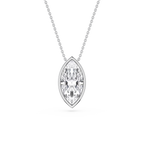 Marquise LGD Bezel Solitaire Slide Pendant - 16 to 18 Inches
