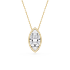 Marquise LGD Bezel Solitaire Slide Pendant - 16 to 18 Inches