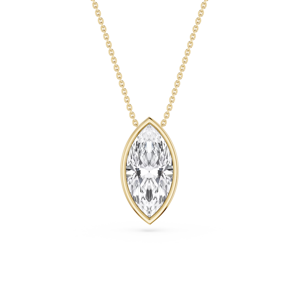 Marquise LGD Bezel Solitaire Slide Pendant - 16 to 18 Inches