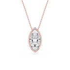 Marquise LGD Bezel Solitaire Slide Pendant - 16 to 18 Inches