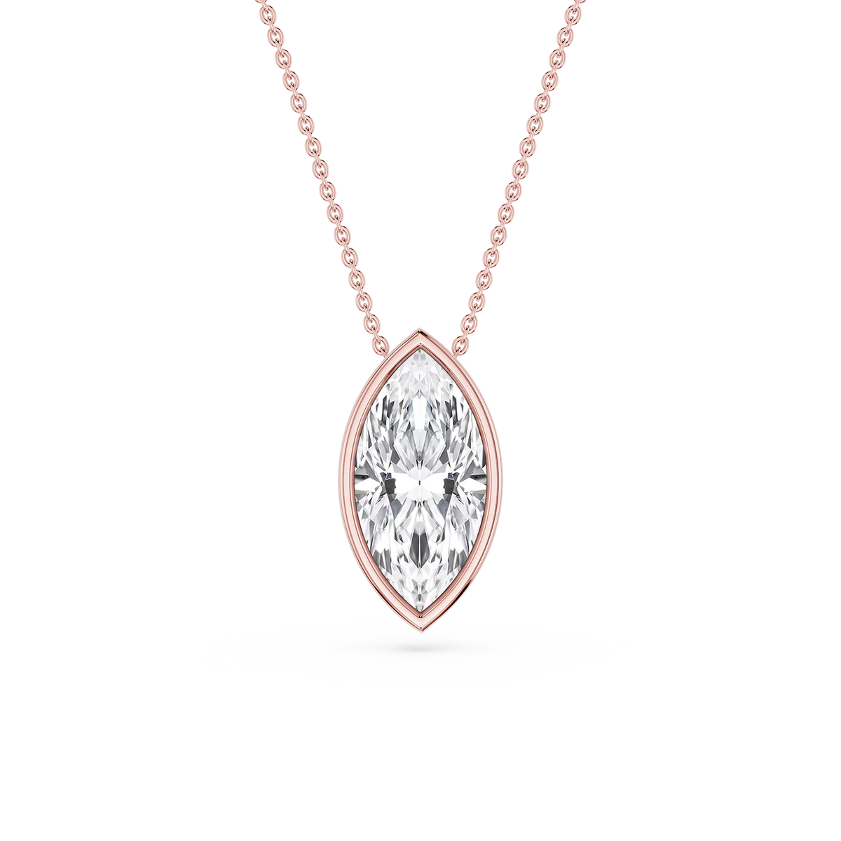 Marquise LGD Bezel Solitaire Slide Pendant - 16 to 18 Inches