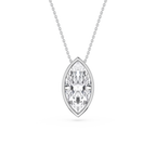 Marquise LGD Bezel Solitaire Slide Pendant - 16 to 18 Inches