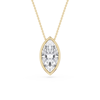 Marquise LGD Bezel Solitaire Slide Pendant - 16 to 18 Inches
