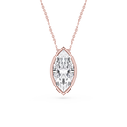 Marquise LGD Bezel Solitaire Slide Pendant - 16 to 18 Inches