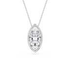 Marquise LGD Bezel Solitaire Slide Pendant - 16 to 18 Inches