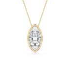 Marquise LGD Bezel Solitaire Slide Pendant - 16 to 18 Inches