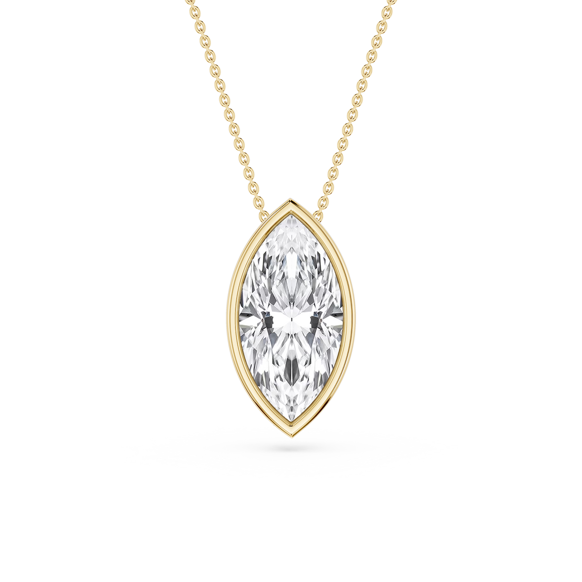 Marquise LGD Bezel Solitaire Slide Pendant - 16 to 18 Inches