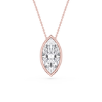 Marquise LGD Bezel Solitaire Slide Pendant - 16 to 18 Inches
