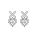 3 ¾ ctw Heart & Marquise LGD Petal Drop Earrings - 14K White Gold