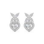 3 ¾ ctw Heart & Marquise LGD Petal Drop Earrings - 14K White Gold