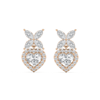 3 ¾ ctw Heart & Marquise LGD Petal Drop Earrings - 14K Rose Gold