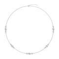 4 ctw Marquise and Round LGD Trio Station Necklace - 18 Inches