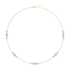 4 ctw Marquise and Round LGD Trio Station Necklace - 18 Inches
