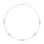 4 ctw Marquise and Round LGD Trio Station Necklace - 18 Inches