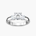 Mary Round LGD Nested Three Stone Engagement Ring - 14K White Gold