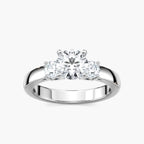 Mary Round LGD Nested Three Stone Engagement Ring - Platinum