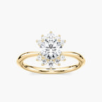 Matilda Round LGD Starburst Halo Engagement Ring - 18K Yellow Gold