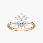 Matilda Round LGD Starburst Halo Engagement Ring - 18K Rose Gold
