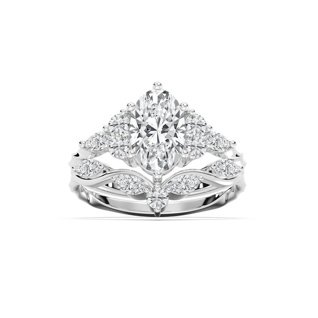 Maura 2 ¼ ctw Oval LGD Nature Inspired Vine Motif Wedding Set